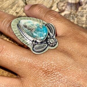 Caribbean Larimar Ring Size 7 1/4